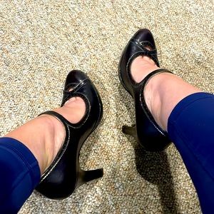 Dark brown Mary Jane heels